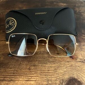 Ray-Ban Gold Frame Square Eyeglasses